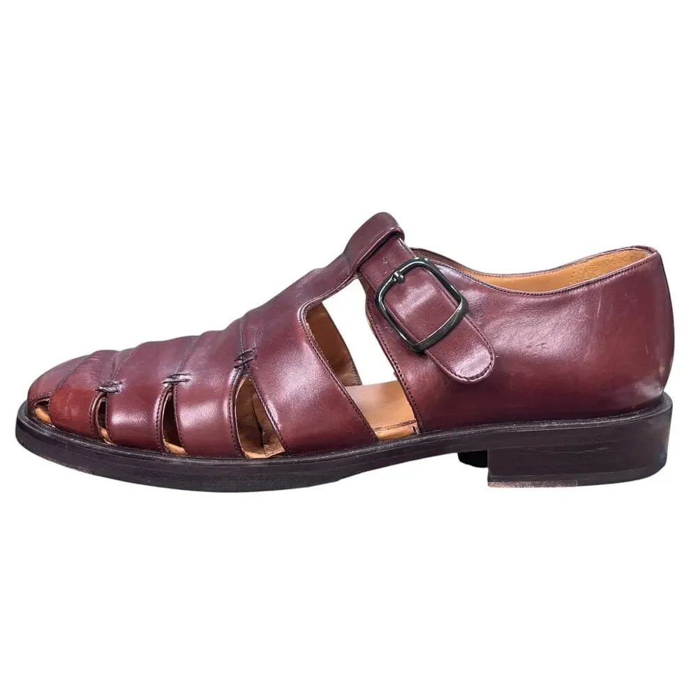 Vintage Mezlan Diablo Brown Leather Fisherman’s Sandals Size 9.5